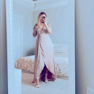 Satin flowy wrap dress